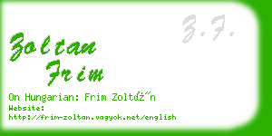 zoltan frim business card